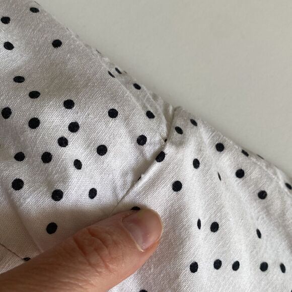 Urban Outfitters Wren Ivory Dotted Linen Viscose Ruffle Mini Dress Size Small - Picture 15 of 16